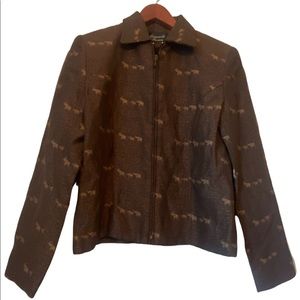 Giancarlo Ferrari Vintage Elephant Print Zip Jacket